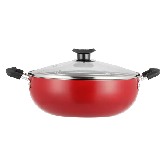 Symple Stuff Zest Inducto Non-Stick Deep Kadai With Lid Induction Friendly - Size: 24Cm...