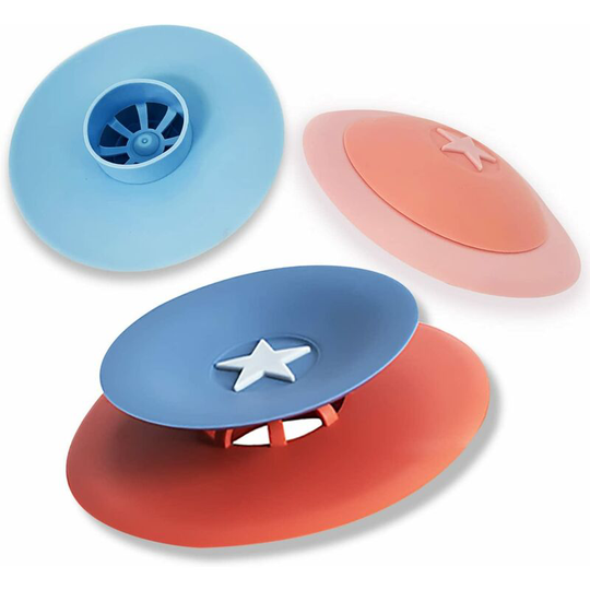 3 Pack Shower Drain Stopper - Silicone Bathtub Drain Strainers, Hair Catcher Silicone Hair Stopper Shower Drain Covers, Easy to Install and Clean