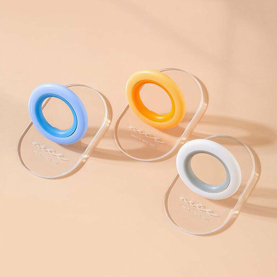 Perlerare - 3 Ring Rubber Self Adhesive Handles Toilet Lid Handle Drawer Cabinet Door Handle Convenient Home Living Room Bathroom