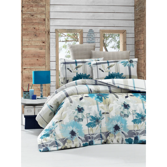 Turgeon Blue/Olive/Grey Duvet Cover Set