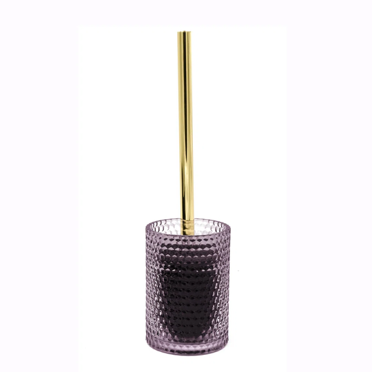 Sherine toilet brush, transparent purple, handle color: Gold, glass / ABS