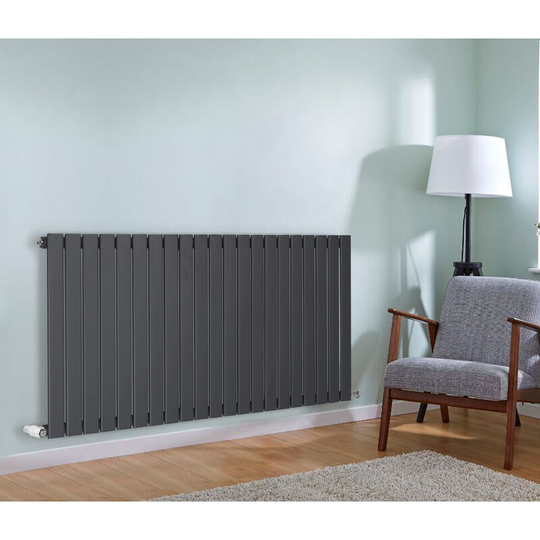 NRG - Anthracite Flat Panel Radiator Designer Column Bathroom Central Heating Single 600x1428mm