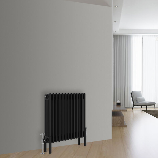 NRG - Traditional Vintage Cast Iron Style Radiator Black 4 Column 600x605mm