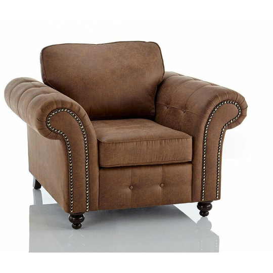 Oakland Faux Leather Armchair Brown - Brown