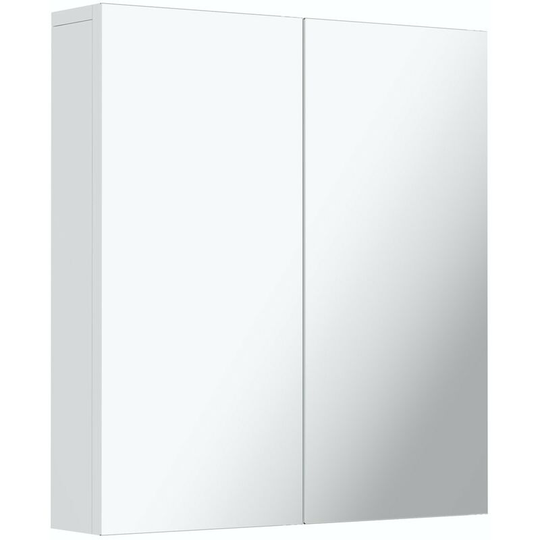Wharfe white mirror cabinet 650 x 600mm - White - Reeves
