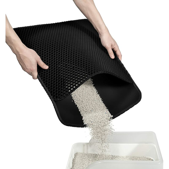 Conlun Cat Litter Mat, Double Layer Honeycomb Design, Urine and Water Resistant Material, Scatter Control Cat Mat (58 42cm) - Rhafayre