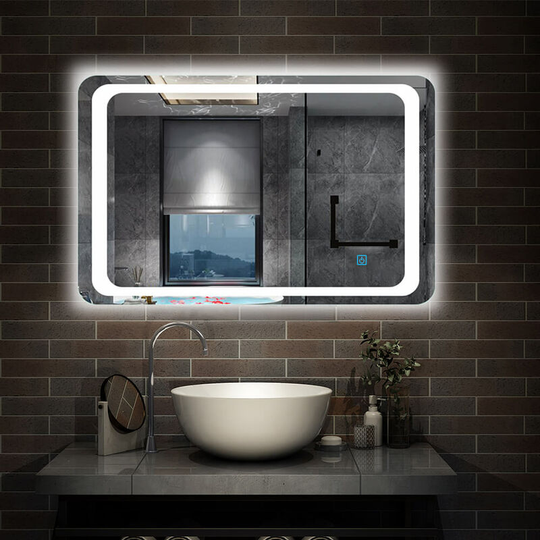 Fog Free Bathroom Mirror with Lights Wall Mounted IP44 Rated - 700x500 Single Touch Sensor