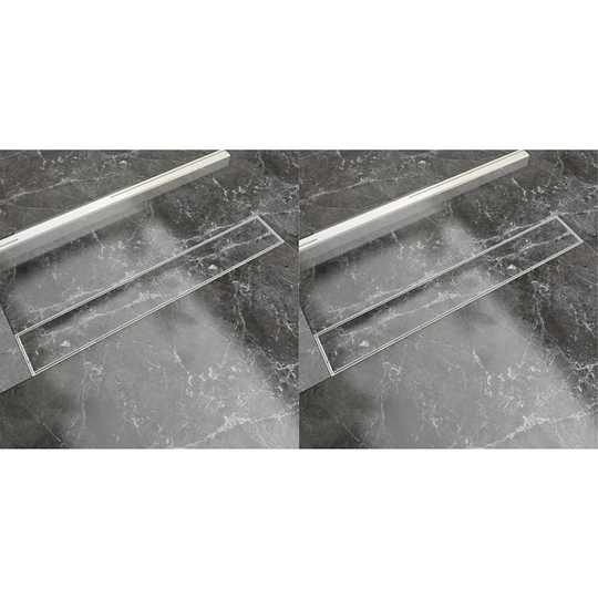 Hommoo Linear Shower Drain 2 pcs 730x140 mm Stainless Steel