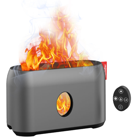 Asupermall - Simulation Flame Mist Humidifier With Remote Control Night Light Quiet Fake Fire Humidifier Cool Desktop usb Humidifier for Home Office