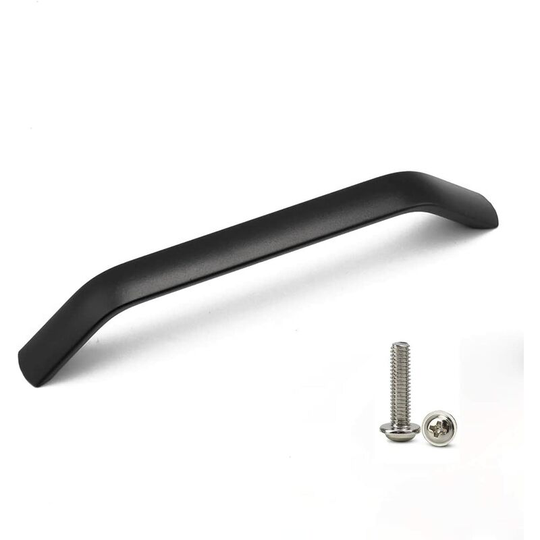 10 Units Bow Shaped Cabinet Handles Kitchen Cupboard Drawer Door Bathroom Furniture Pulls, 128mm Hole Centers (Matte Black)