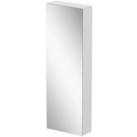 Tall Single Door Bathroom Mirror Cabinet Cupboard Stainless Steel Wall Mounted - Silver