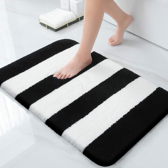 Ilovemilan - Microfiber Bathroom Rugs, Shaggy Soft and Absorbent Bath Rug, Non-Slip, Thick Plush Bathroom Mat, Machine Washable Dry Bath Mats for