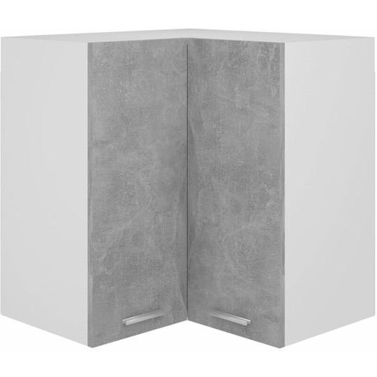Hanging Corner Cabinet Concrete Grey 57x57x60 cm Chipboard