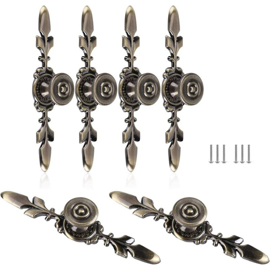 6pcs Zinc Alloy Vintage Drawer Handles, Antique Draw Handles, Traction Button Drawer Cabinet Cabinet Cabinet with Screws Decorate the Drawer, Dresser