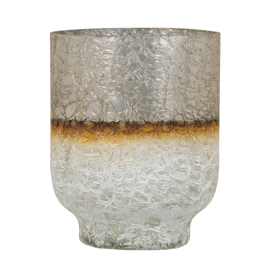 Delinda White/Gold 19Cm Glass Table Vase