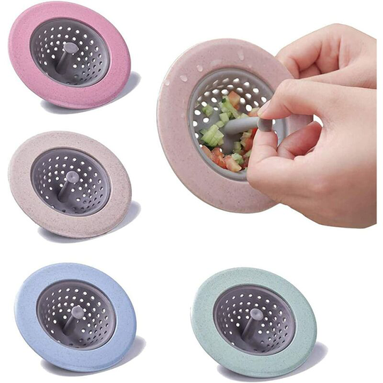 4 Pieces Sink Strainers, Kitchen Sink Strainer, Silicone Mesh Sink Plug Anti-Clog Sewer Filter, Silicone Drain Strainers, Suitable for Kitchen Sink