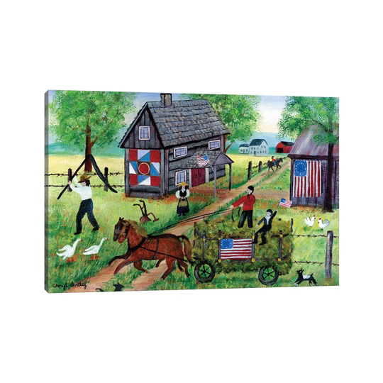 American Hay Ride by Cheryl Bartley - Painting on Canvas