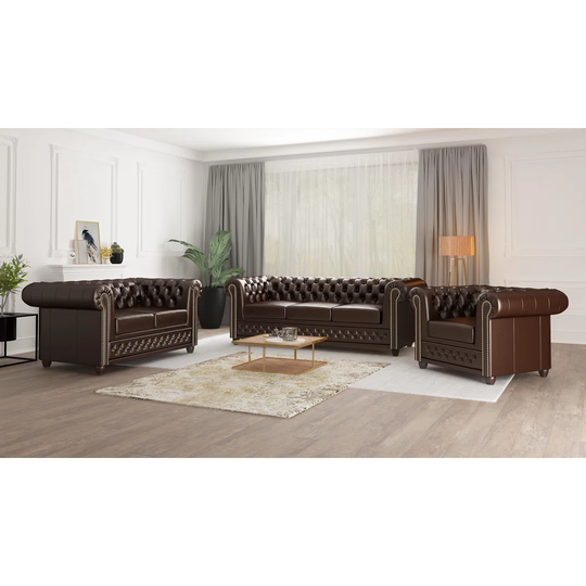 Erra 3 Piece Leather Reclinning Sofa Set