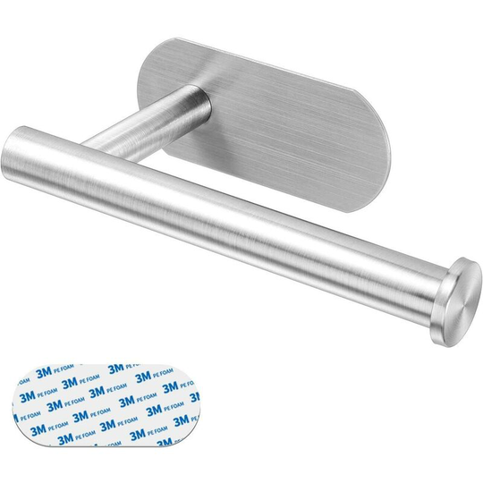 Self Adhesive Toilet Paper Holder, Stainless Steel Toilet Paper Holder, Toilet Roll Holder for Bathroom and Kitchen, No Drilling 3m Self Adhesive