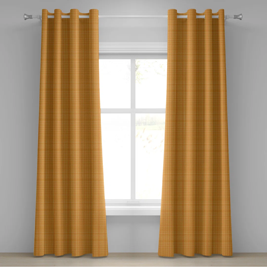 Rinan Striped Fiber Grommet Semi Sheer Thermal Curtains