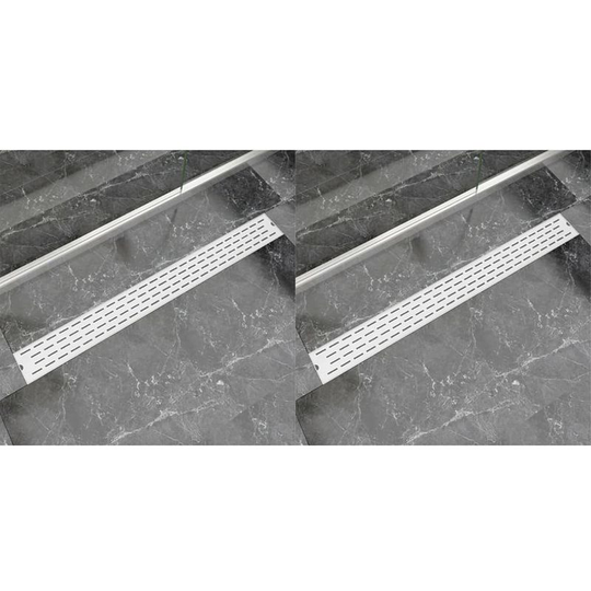 Linear Shower Drain 2 pcs Line 1030x140 mm Stainless Steel VD18847 - Hommoo