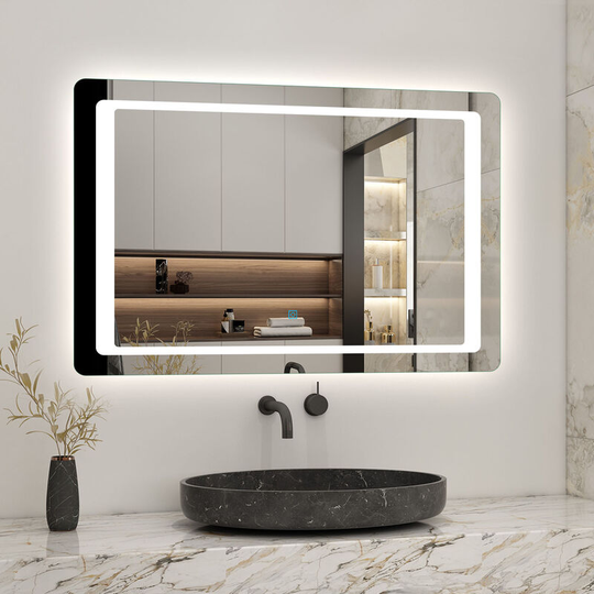 Acezanble - 1000x600mm Bathroom Wall Mirror with led Lights,with Demister Pad,Touch Sensor,IP44,Landscape or Portrait