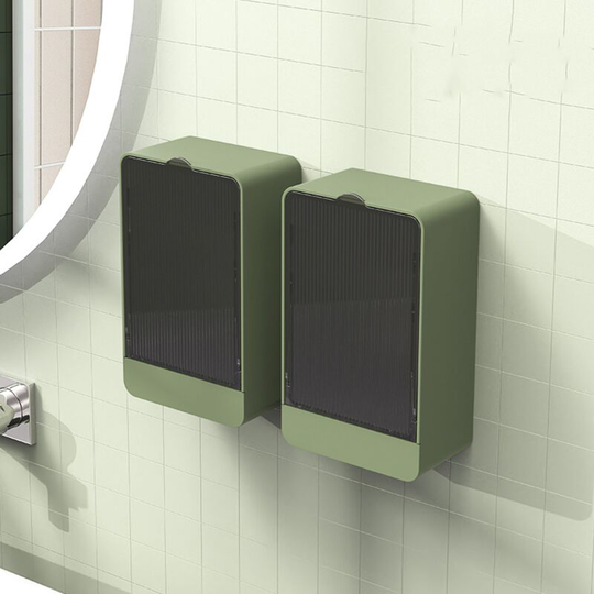 2 Pack Shower Soap Dish Holder with Wall Drain for Shower, Bathroom, Tub, Kitchen Sink (Green), Keeps Soap Bars Dry, Puncture Free, Adhesive Included