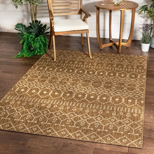 Medusa Nord Tribal Tufted Brown Indoor/Outdoor Rug