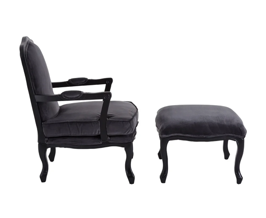 Bearer Hardwood Armchair and Ottoman