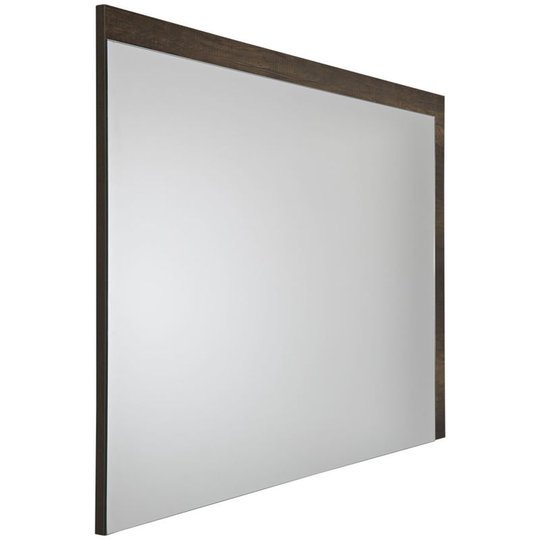 Milano - Bexley - Modern 1000mm x 750mm Wall Hung Bathroom Mirror with Dark Oak Frame