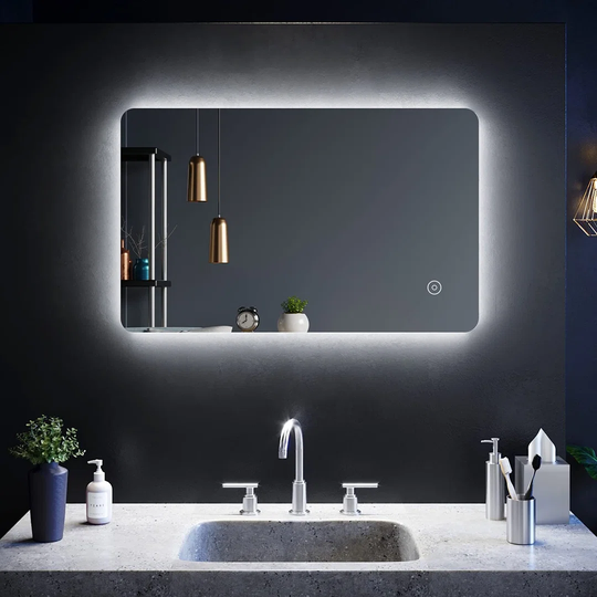 800 X 500Mm Backlit LED Illuminated Bathroom Mirror With Light Sensor + Demister
