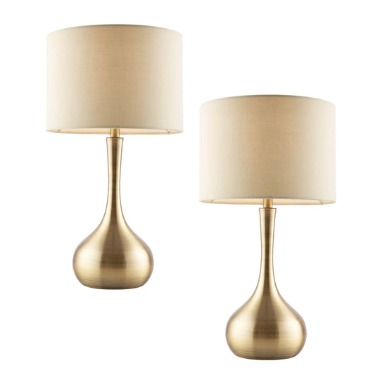 Bulverde 42Cm Golden Table Lamp Set