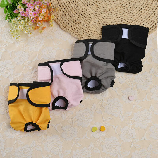 Reusable diaper for puppy or small female dog Size s - Pack of 4