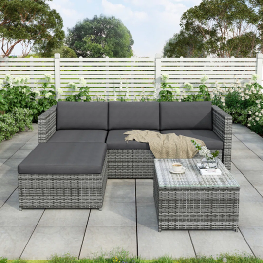Eulau 4 - Person Sofa Set with Cushions