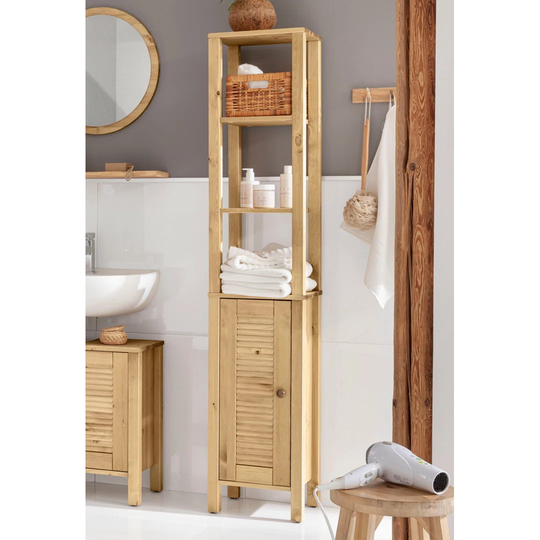 Ayanna 33Cm W x 170Cm H x 33Cm D Solid Wood Tall Bathroom Cabinet
