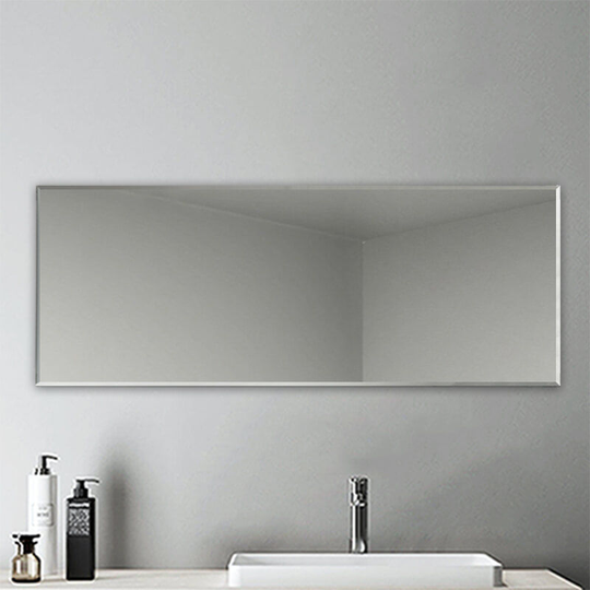 Plain Frameless Wall Mirror Large Full Length with Wall Hanging Fixings Bathroom-1200X450