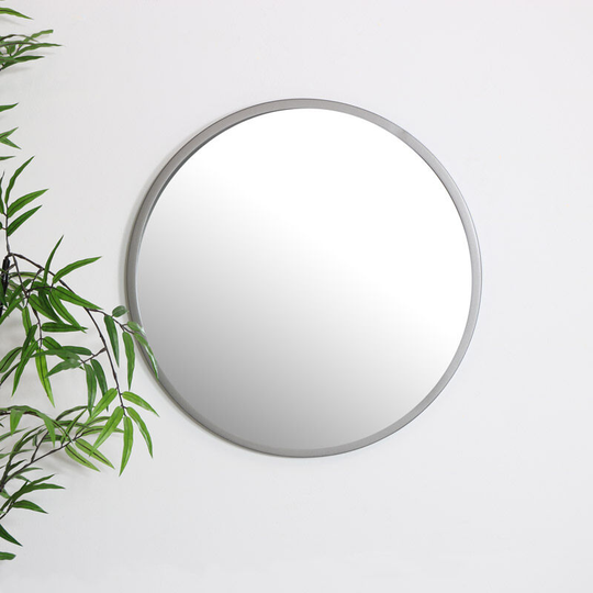 Round Silver Wall Mirror 50cm x 50cm - Silver