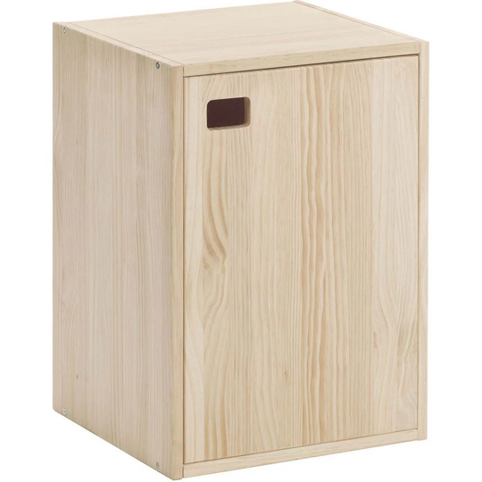 Dinamic 1Door 2Shelf Raw Pine Cabinet