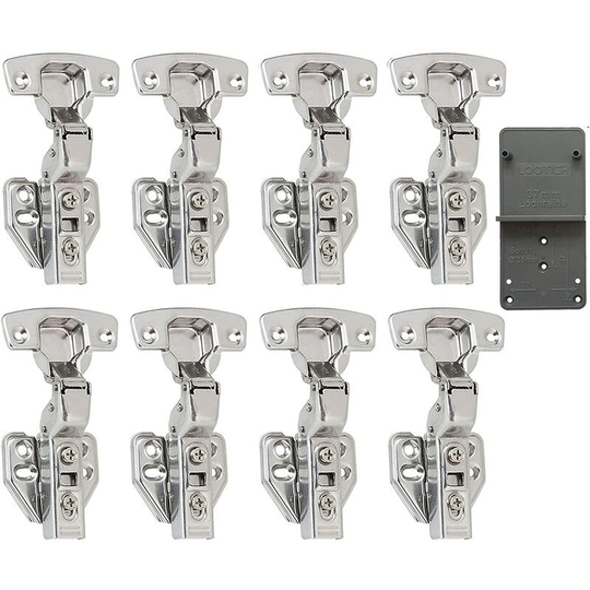 110 Degree Inset Hinges with Built-in Damper Self Closing Mechanism Hinge for Kitchen Door Cabinets and Damper Set of 8