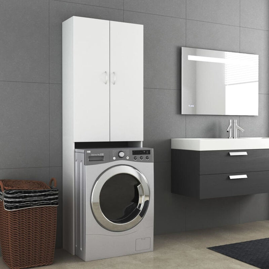 Asupermall - Washing Machine Cabinet White 64x25.5x190 cm
