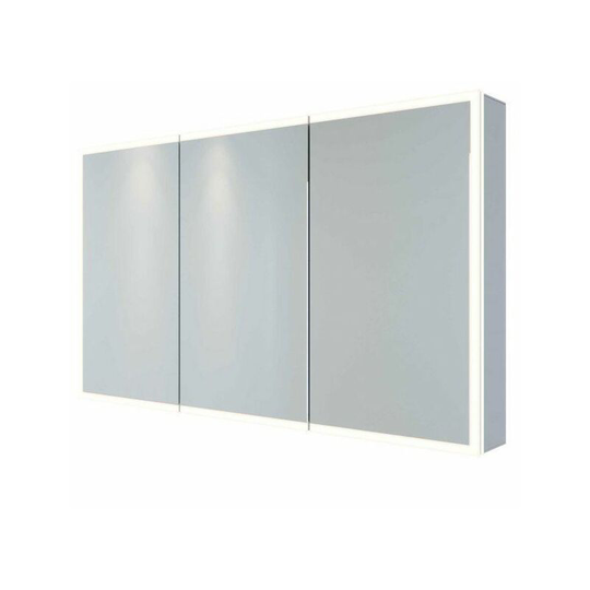 Pisces 3 Doors Illuminated Mirrored Cabinet - 700mm x 1200mm - Clear - RAK
