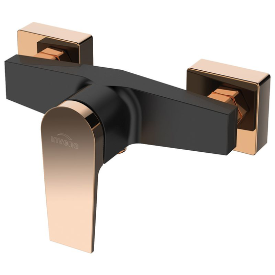 Black/Rose Gold Brass Bathroom Shower Faucet Single Lever Wall Mounted Mixer Tap