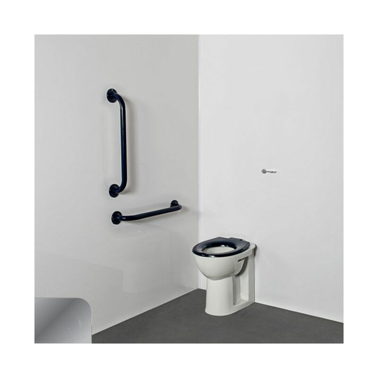 Nyma pro Back to Wall Ambulant Doc m Pack White - 2 x Polished Grab Rails - Nymas