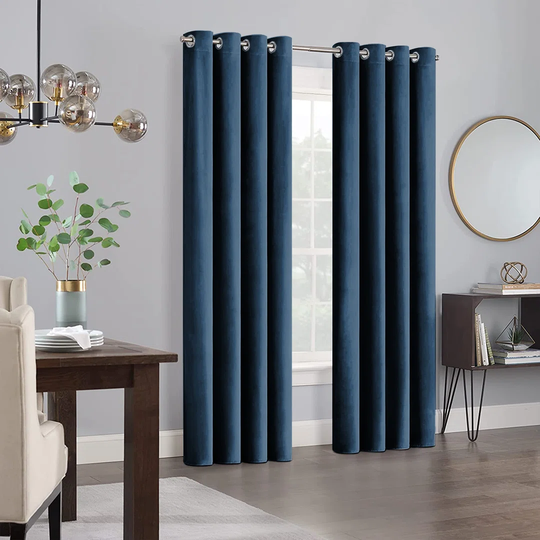 Panola Crushed Velvet Eyelet Sheer Curtains