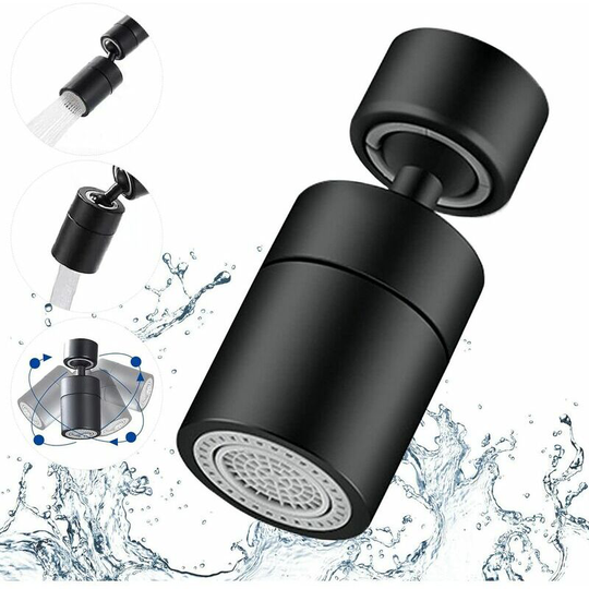 Faucet Aerator, 360 Degree Rotation - 2 Modes Adjustable Kitchen Faucet Filter Aerator for Kitchen, Bathroom