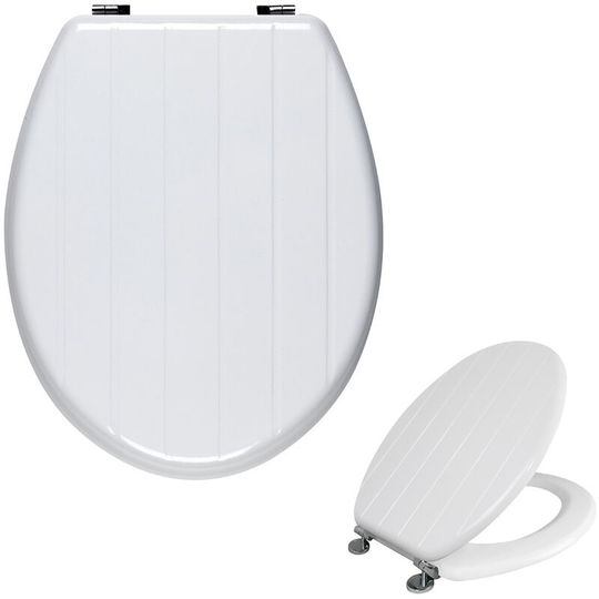 Universal Classic Oval Shaped Design Toilet Seat & Fixings White