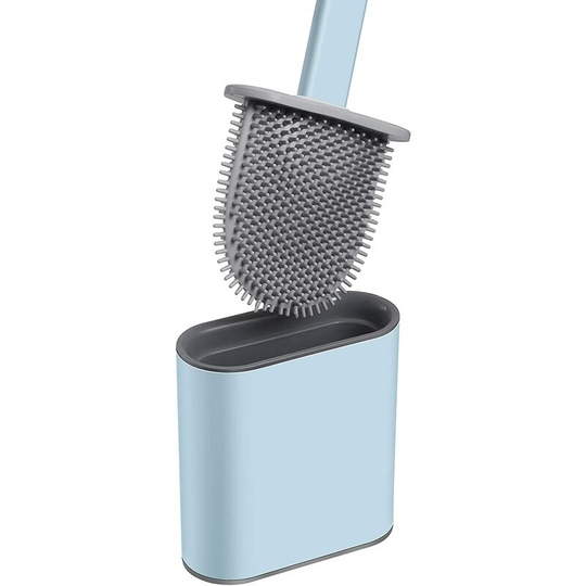 Silicone toilet brush with bracket bracket brush suspended antibacterial wc wc for blue bathroom