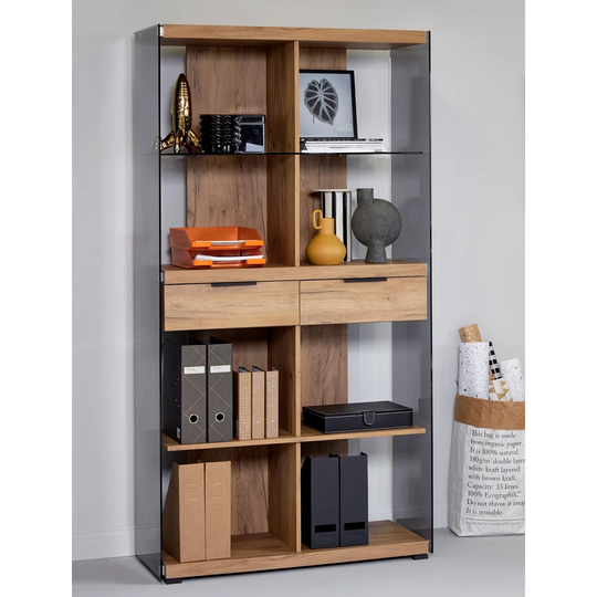 Huckstep Grey Glass Storage Cabinet