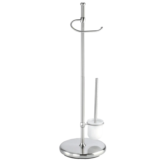 Adiamo Free-Standing Toilet Roll and Brush Holder