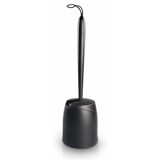 Silicone toilet brush with long-sleeved flexible plastic cleaning brush, 12.6 * 53 cm black